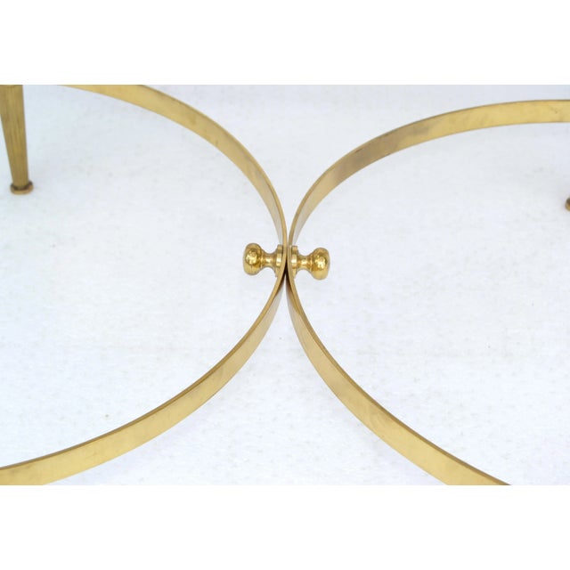Maison Lancel Brass & Smoked Glass Three Parts Coffee Table Mid-Century Modern For Sale - Image 9 of 13
