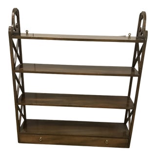 Vintage Kittinger Williamsburg Adaptation Mahogany Wall Hanging Shelf For Sale