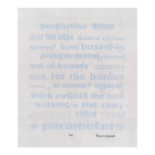 1990s Shannon White Borderline Serigraph For Sale