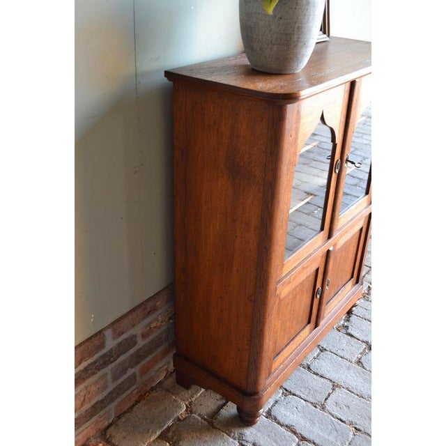Wood Antique Oak Wooden Display Cabinet For Sale - Image 7 of 10