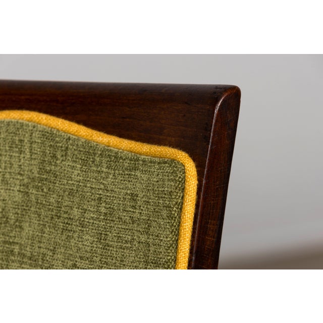 A distinctive set of six French Art Deco dining chairs dating to the 1930s, crafted in maple wood and sourced in Provence,...