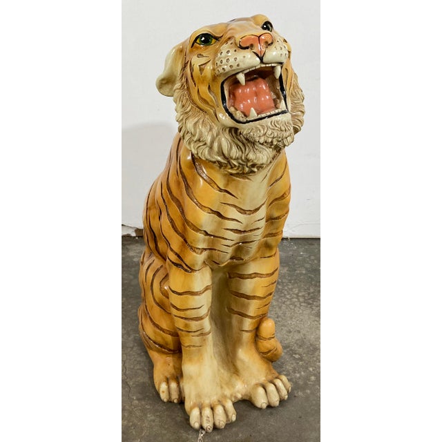 Vintage HandPainted Bengal Tiger Sculpture Chairish