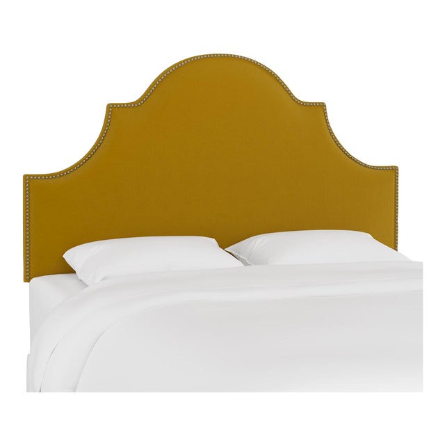California King Headboard in Monaco Citronella For Sale