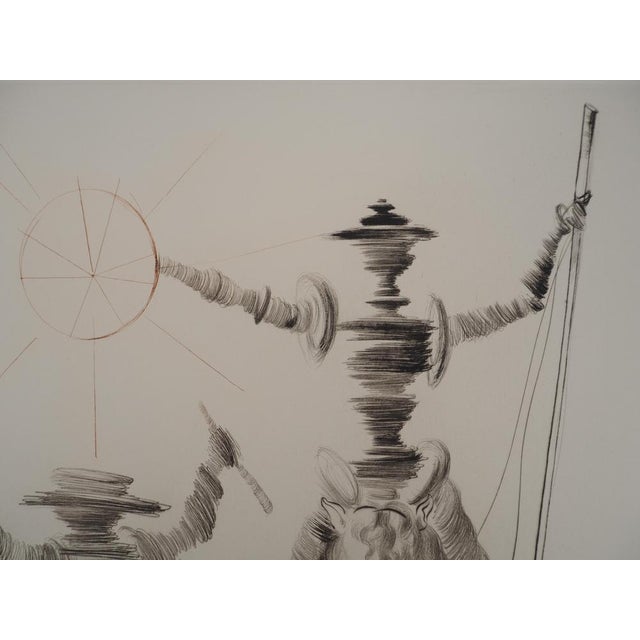 Salvador Dali, Don Quixote and Sancho Panza, Original Etching For Sale - Image 7 of 12