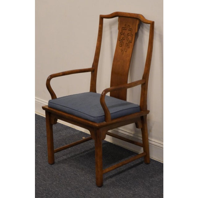 Chinoiserie Century Furniture Chin Hua Collection Asian Chinoiserie Splat Back Dining Arm Chair For Sale - Image 3 of 7