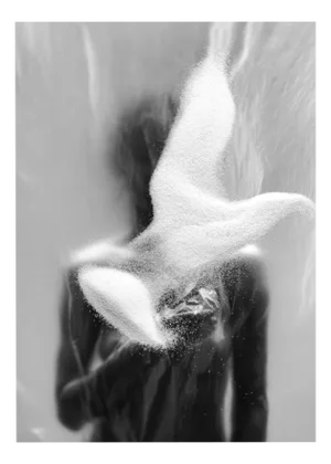 Eclipsed in Time - Black and White Abstract Portrait, Limited Edition of 20 2021