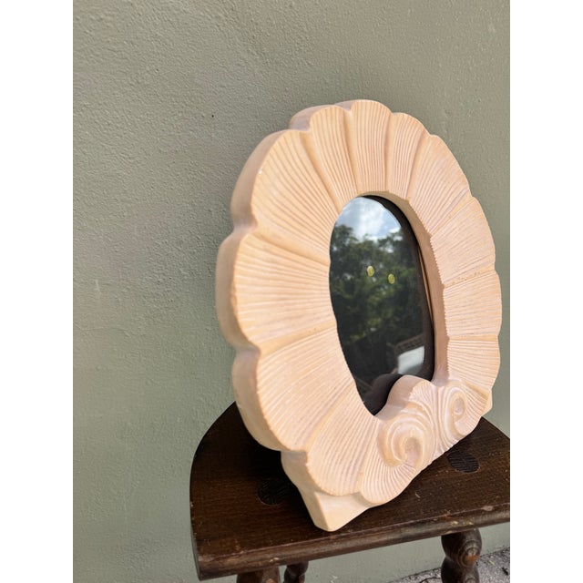 Vintage White Plaster Sculptural Shell Wall Mirror — Coastal Hollywood Regency For Sale In Miami - Image 6 of 8