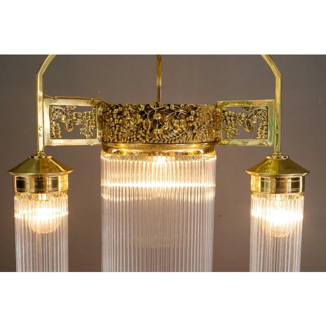 Art Nouveau Chandelier with Glass Sticks, Vienna, 1908 For Sale - Image 13 of 18