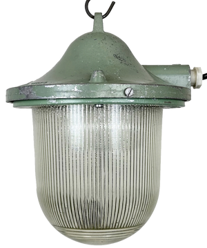Industrial Bunker Light in Green from Polam Gdansk, 1960s