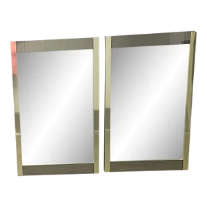 d.i.a. Smoked Mirror and Brass Mirrors - a Pair