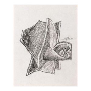 Seymour Lipton Sculpture Study Sketch, 1980