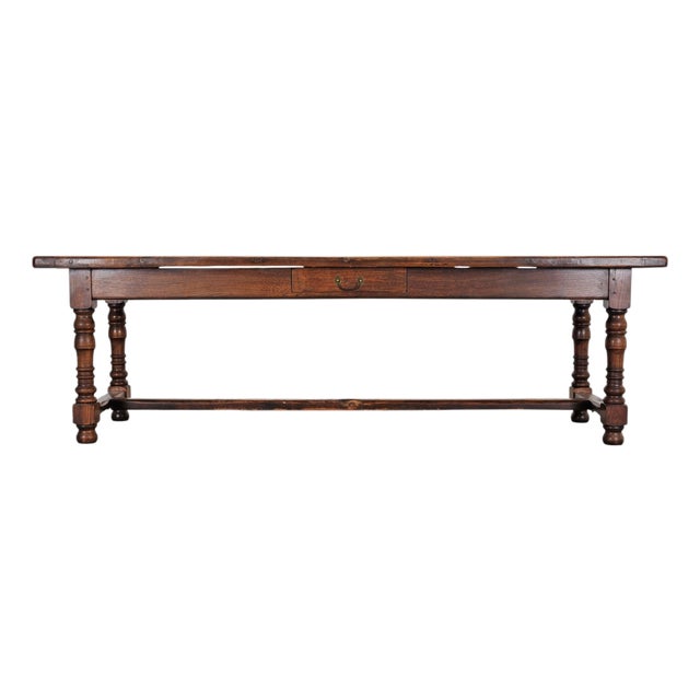 Country French Oak Parquetry-Top Farmhouse Dining Table 8 Ft For Sale