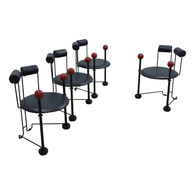 Vintage Sculptural Chairs, 1980s, Set of 4 For Sale