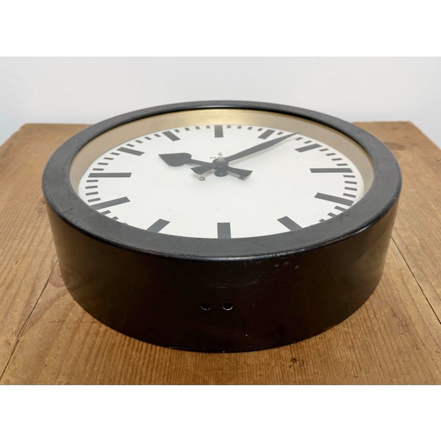 Industrial Factory Black Wall Clock from Siemens, 1950s For Sale - Image 10 of 17