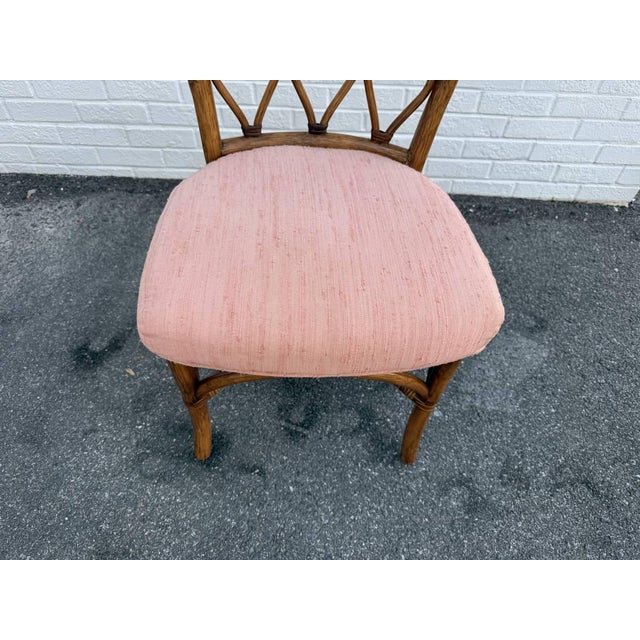 Late 20th Century Set of Four Vintage Bamboo Dining Chairs For Sale In Washington DC - Image 6 of 15