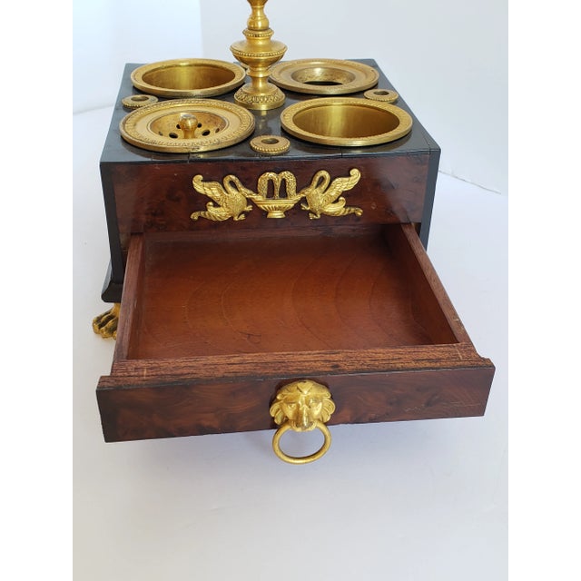Bronze Antique Empire French Gilt Bronze Inkwell For Sale - Image 8 of 12