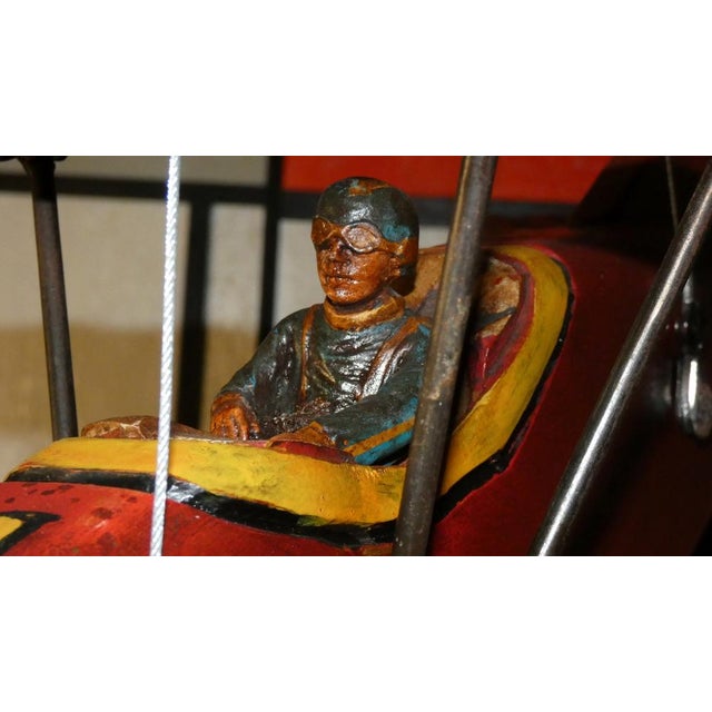 Hand-Painted Wooden Francesco Baracca SPAD S.XIII Model Plane, Italy, 1940s For Sale - Image 10 of 18