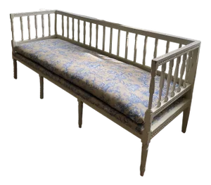 Original Swedish Bench with New Cover, 1880s