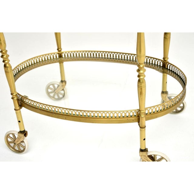 Vintage French Brass Drinks Trolley, 1960 For Sale - Image 9 of 10