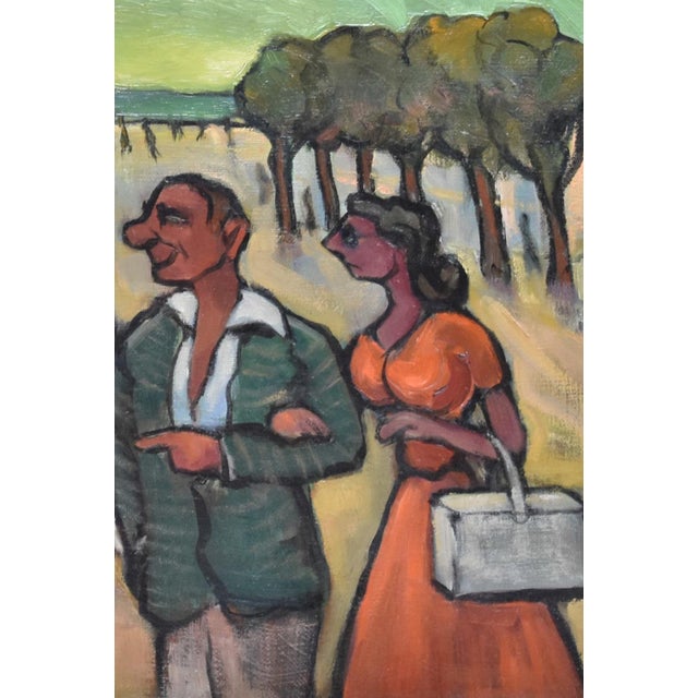 Georg Von Behrens, Figures, Oil Painting on Canvas, 1950s For Sale - Image 9 of 18