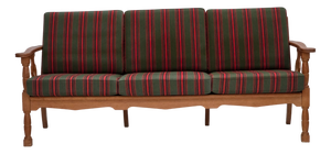 Danish 3-Seater Sofa in Green Wool and Oak, 1970s