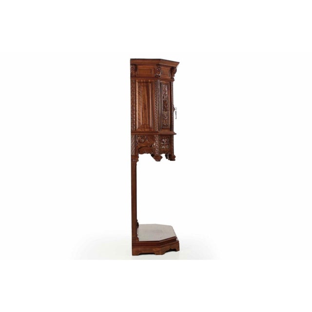 19th Century French Gothic Revival Carved Walnut Cupboard, Circa 1880 For Sale - Image 5 of 18