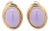 Gumps San Francisco Signed Lavender Jade 14k Gold Clip on Stud Earrings, A Pair For Sale