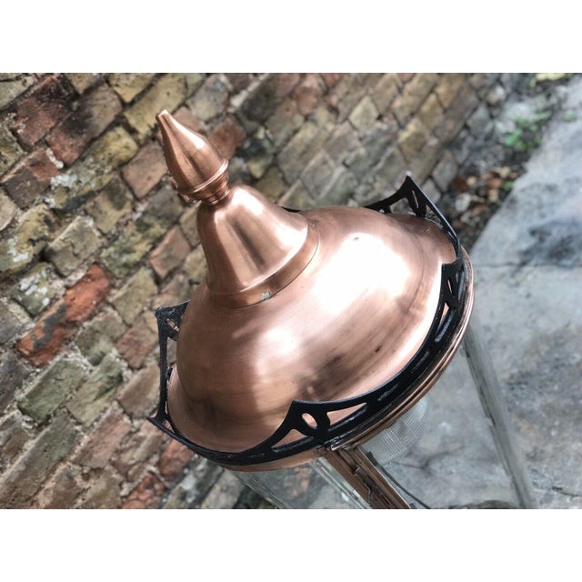 Metal Large Copper Lampost Lantern For Sale - Image 7 of 8