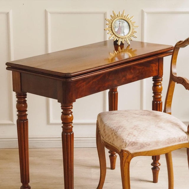 Antique French Mahogany Folding Game Table For Sale - Image 10 of 17