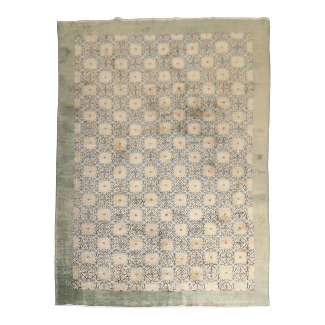 Zabihi Collection Mid 20th Century Turkish Deco Rug - 6'10" x 9'8" For Sale