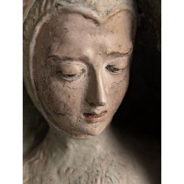 Mater Dolorosa Sculpture in Polychrome Terracotta, 18th Century For Sale - Image 9 of 18