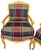 Vintage Louis XV French Provincial Armchairs Plaid Tartan Fauteuil Cabriole Legs For Sale - Image 11 of 16