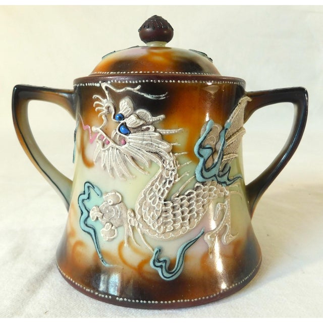 Vintage Mid-Century Japanese Moriage Dragonware Tea Set For Sale In West Palm - Image 6 of 14