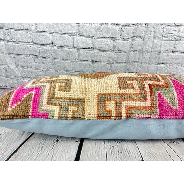 14 x 35 Lumbar Rug Pillow Luxe Corner Turkish Pillow Cushion Cover For Sale - Image 4 of 4