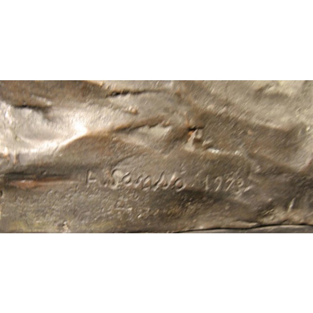 Folk Art Lions and Deer, A. Ganso Bronze Sculpture For Sale - Image 3 of 5