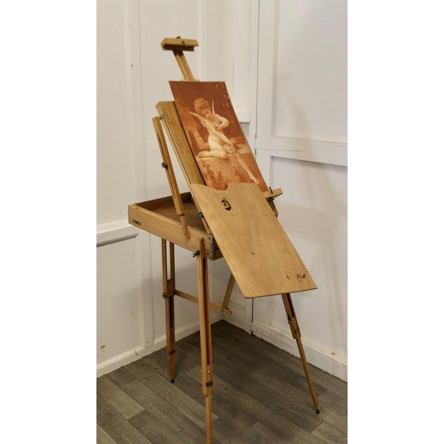 Wood French Artists Folding Easel and Pallet, 1960 For Sale - Image 7 of 10