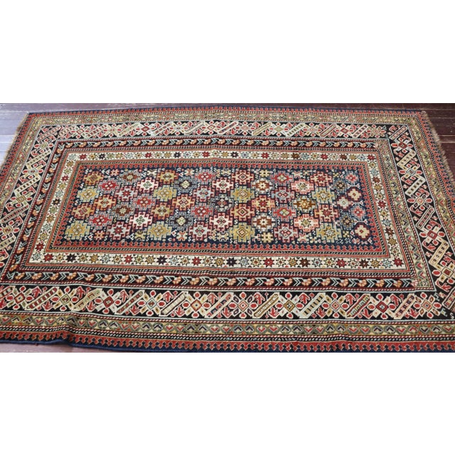 Blue Antique Chichi Caucasian Rug For Sale - Image 8 of 10