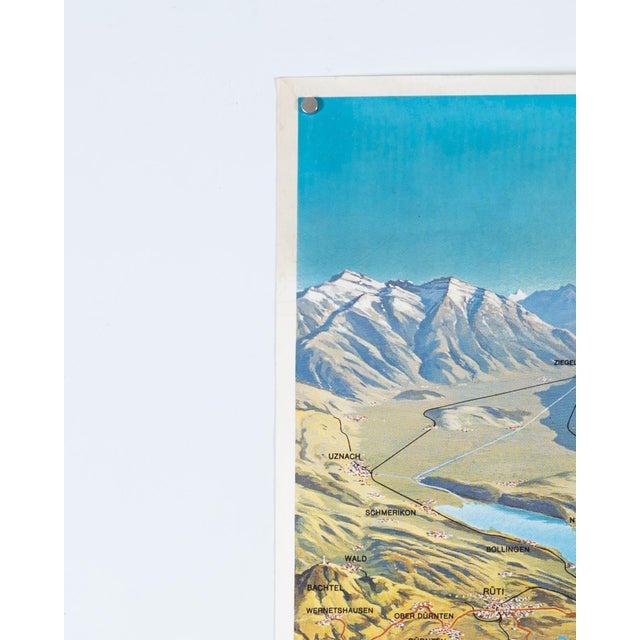 Paper Lake Zurich Travel Poster by M. Bieder, 1978 For Sale - Image 7 of 10