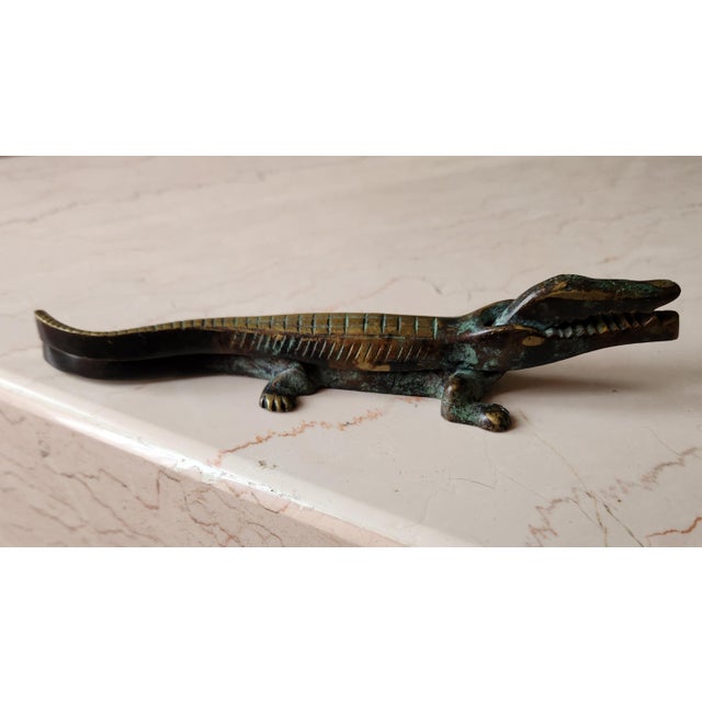 Mid-Century Modern 1950s European Bronze Crocodile Nutcracker Walter Bosse Style Auböck For Sale - Image 3 of 12