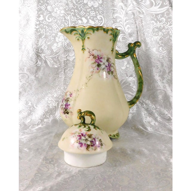 Cream 1900s Jean Pouyat Limoges Chocolate Pot For Sale - Image 8 of 13