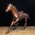 Vintage Bronze Galloping Horse Statue With Saddle, Chinese Wealth Attracting Horse Sculpture For Sale - Image 4 of 7