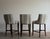 Wesley Hall Furniture Two-Tone Linen and Stripe Bar Stools With Brass Footrails by Wesley Hall, Set of 3 For Sale - Image 4 of 6