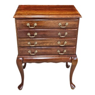 Mid 20th Century Chippendale Four-Drawer Cherry Silver Chest For Sale