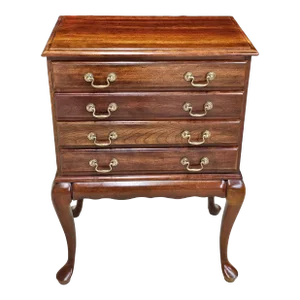 Mid 20th Century Chippendale Four-Drawer Cherry Silver Chest