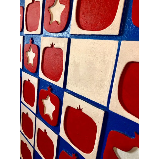 Oded Halahmy, Red White Blue Americana Wall Hanging Painting Sculpture American Flag Motif, 2008 For Sale - Image 9 of 10