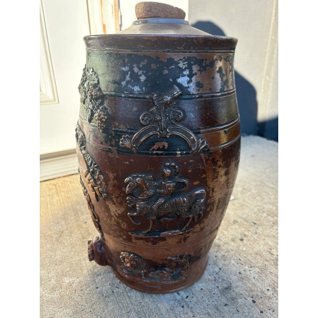 Sienna English Stoneware Brandy Dispenser, 19th Century For Sale - Image 8 of 12