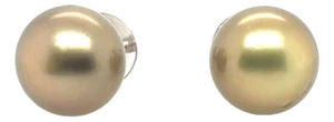Late 20th Century Pair of 16.1mm Golden South Sea Pearl Studs