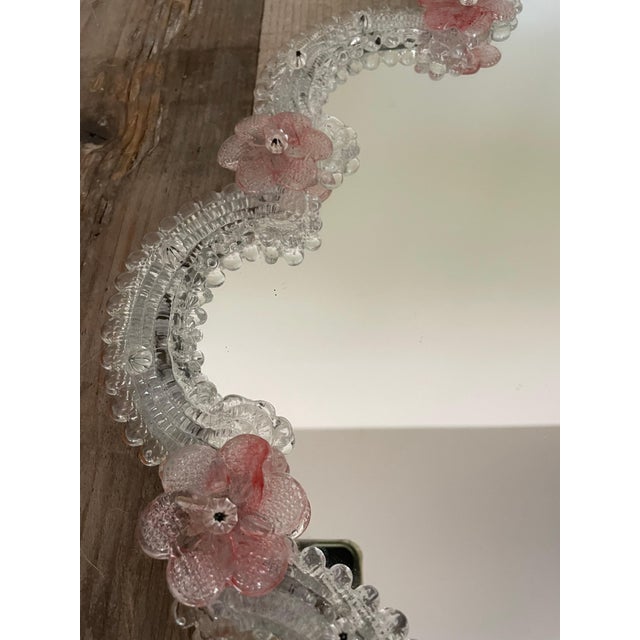 Mid-Century Modern Pink Murano Glass Mirror, 1950s For Sale - Image 3 of 6