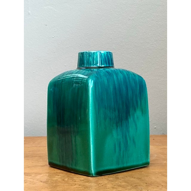 Vintage Drip Glazed Ceramic Vase For Sale - Image 12 of 12