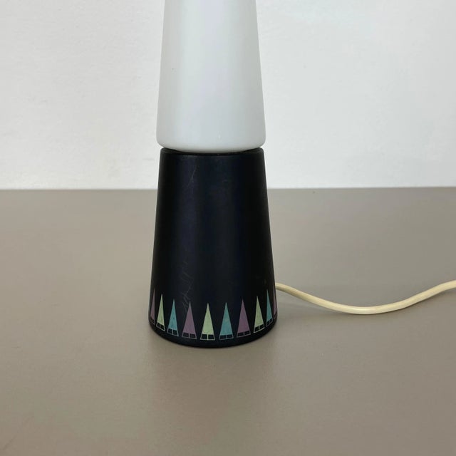1960s Swedish Glass and Wood Cone Table Light from Hans-Agne Jakobsson, Markaryd, 1960s For Sale - Image 5 of 17